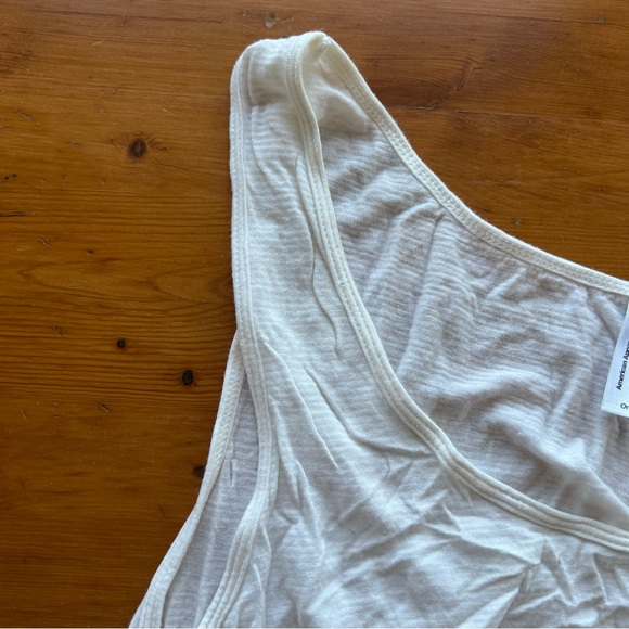 American apparel off white striped crop top loose tank - Picture 4 of 5